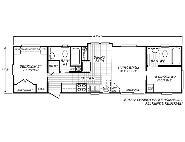 2020 Coastal Cottages 12422A Mobile Home - 2BA/1BR - 41x11 - 495 sqft - Image 3