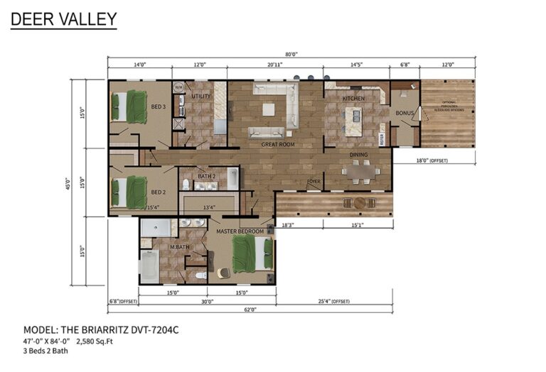 2023 Deer Valley - Briarritz Dvt-7204c Mobile Home - 3BR/2BA - 47X72 - 2580 sqft - Image 35