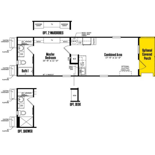 TINY / S-1236-11FLA 1 BEDS | 1 BATHS | 432 SQ. FT.