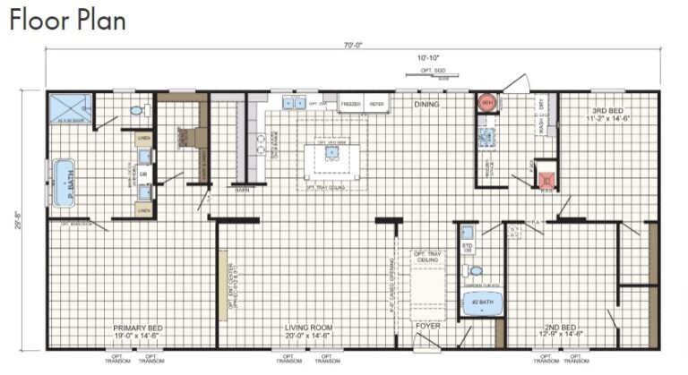 2023 Champion Diamondback 3270476 Mobile Home - Doublewide - 3BR/2BA - 29x70 - 2076 sqft