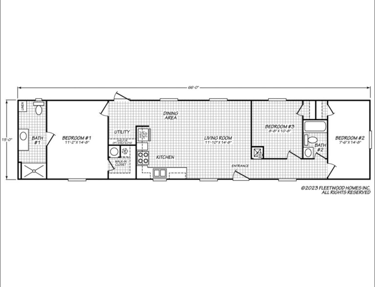 Fleetwood KeyStone 16663A - 3BR/2BA  (990 Sq Ft) Singlewide - Image 3